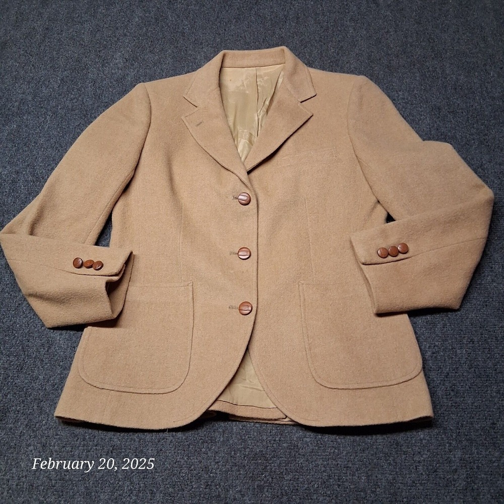 VINTAGE Dayton Oval Room Blazer Jacket Women Size 34 Brown Wool Stanley Blacker